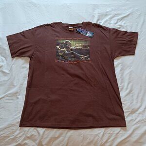 Vintage 2000s Y2K Liquid Blue Jerry Garcia Brown T-Shirt Adult XL New with Tags